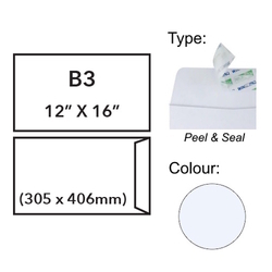 U-GRADE White Envelope, Peel & Seal 12" x 16"/B3 (Pack of 5's)