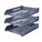  POP BAZIC Plastic Letter Tray, 3-Tier (Light Grey)