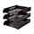  POP BAZIC Plastic Letter Tray, 3-Tier (Black)