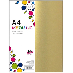  POP ARTZ Metallic Pearl Card A4, 230g 10's/Pkt (Gold)