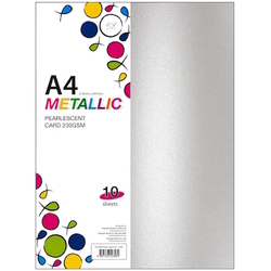  POP ARTZ Metallic Pearl Card A4, 230g 10's/Pkt (Silver)