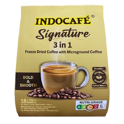INDOCAFE 3-in-1 Signature Freeze Dried Microground Coffee 18g x 25's INDOCAFE 3-in-1 Signature Freeze Dried Microground Coffee 18g x 25's