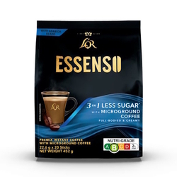 L'OR 3-in-1 Essenso Microground Coffee - Less Sugar, 22.6g x 20's L'OR 3-in-1 Essenso Microground Coffee - Less Sugar, 22.6g x 20's