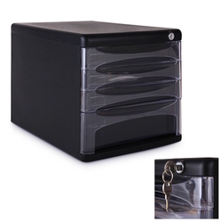  DELI File Cabinet with Lock D9794, 4 Drawer (Black)