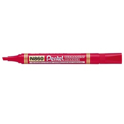  PENTEL Permanent Marker N860, Chisel Tip (Red)