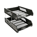  Plastic Letter Tray, 2-Tier, Black (50710)