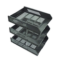  Plastic Letter Tray, 3-Tier, Black (60710)