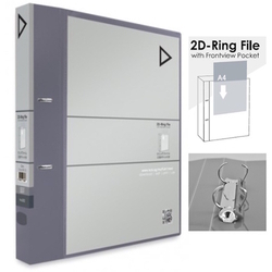  KCK Play 2D Ring File with Frontview Pocket FI8332, A4 (Grey)