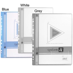  KCK Play System11 10 Pockets 11-Hole Sheet Protector FI 1121, A4 (Grey)