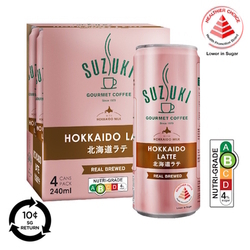  SUZUKI Hokkaido Coffee Drink - Latte, 240ml x 4's (BCRS)