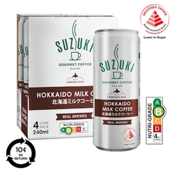 SUZUKI Hokkaido Coffee Drink - Milk Coffee, 240ml x 4's (BCRS) SUZUKI Hokkaido Coffee Drink - Milk Coffee, 240ml x 4's (BCRS)