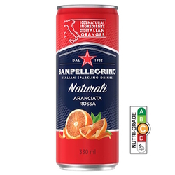  SAN PELLEGRINO Sparkling Drinks - Aranciata Rossa, 330ml x 24's (Can Drink) (BCRS)