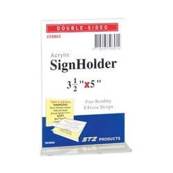 STZ  Vertical  Acrylic Sign Holder, 3.5x5"
