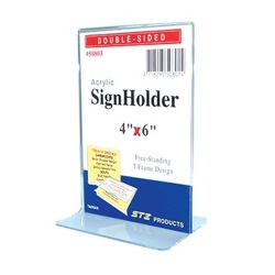  STZ  Vertical  Acrylic Sign Holder, 4x6”
