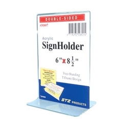  STZ  Vertical  Acrylic Sign Holder 6x8.5”