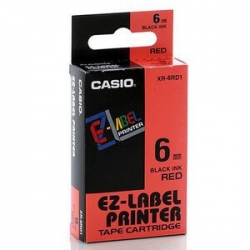 CASIO EZ-Labelling Tape 6mm (Black on Red)