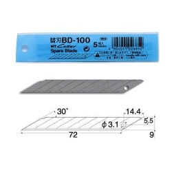  NT Cutter D-Blade Refill BD-100, 9mm 6's