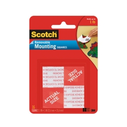  SCOTCH Rem. Mounting Tape, 1"x1" 16's (Blk)