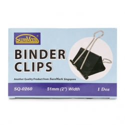  SUREMARK Black Binder Clip SQ260, 51mm 12's