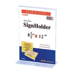  STZ  Vertical  Acrylic Sign Holder 8.5x12”