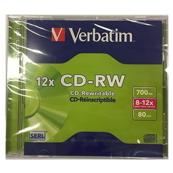  VERBATIM CD-RW 4X-12X, Jewel Case 1's