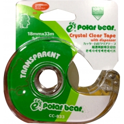  POLAR BEAR Crystal Clear Tape, 18mm x 33m