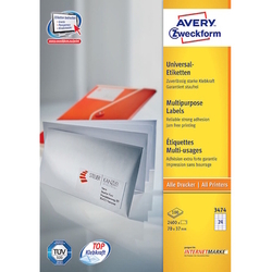  AVERY White Label 3474, 70mm x 37mm x 2400's