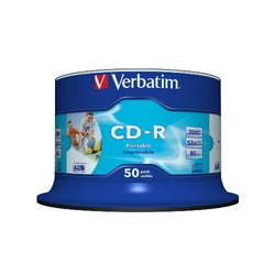  VERBATIM CD-R 52X Printable, Spindle 50's