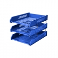  POP BAZIC Letter Tray 10431, 3-Tier (Blu)
