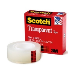  SCOTCH Transparent Tape 600, 3/4'' x 36yds