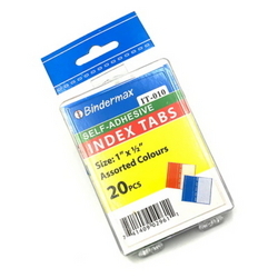  BINDERMAX Color Index Tab IT-010, 1" 20's
