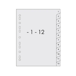 SUREMARK PP Index Divider Grey A4 SQ-7112, 1 Set (1-12) SUREMARK PP Index Divider Grey A4 SQ-7112, 1 Set (1-12)
