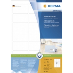  HERMA White Label 4677, 63.5x38mm x 2100's