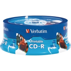  VERBATIM CD-R 52X Printable, Spindle 25's